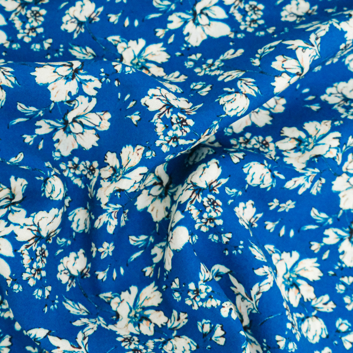 Clothilde Blue Printed Viscose Poplin - Maison Klem